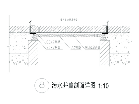  污水井盖截水沟cad详图 