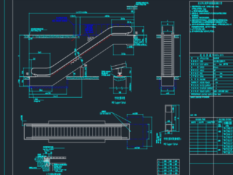  自动扶梯cad大样图 