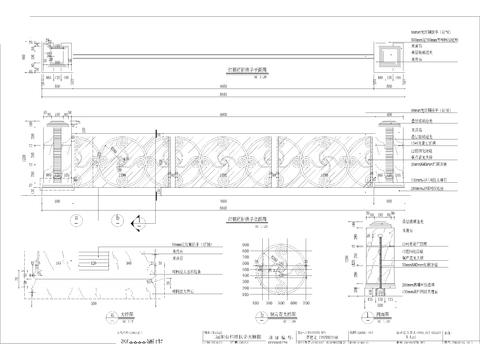  豪华栏杆扶手护栏cad大样图 