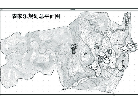  農(nóng)家樂(lè)規(guī)劃總平面圖CAD施工圖 