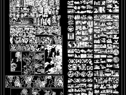  中式雕花图案合集CAD图库 