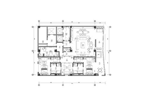  酒店宾馆cad平面图 