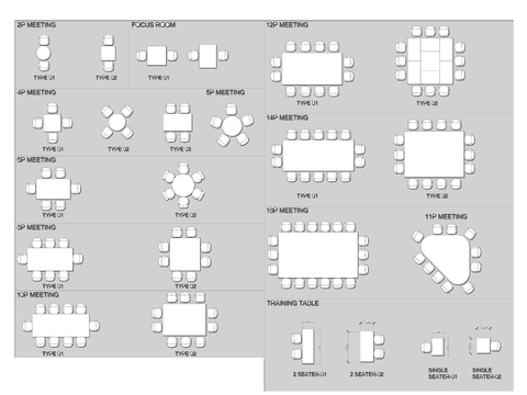  洽谈桌小会议室cad图库 