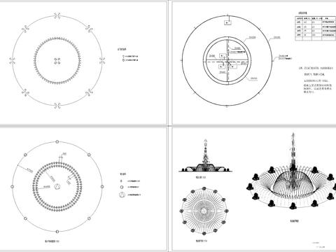  人工湖大喷泉CAD节点大样 