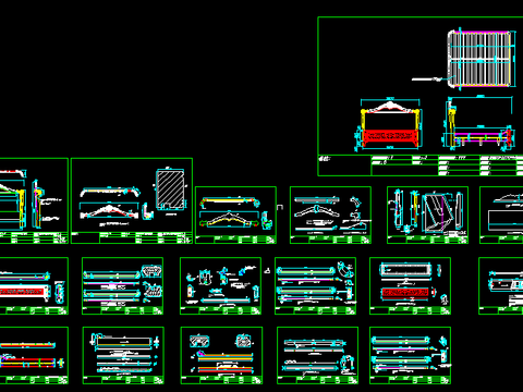  二套欧式床CAD施工图 