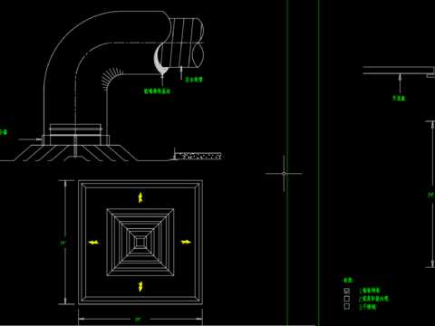  风管安装节点CAD施工图 