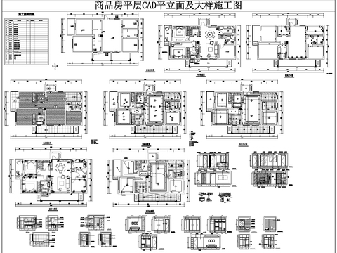  商品房平层平立面及大样CAD施工图 