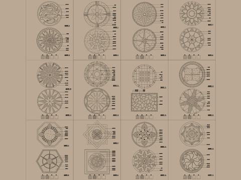  地面拼花cad图库 