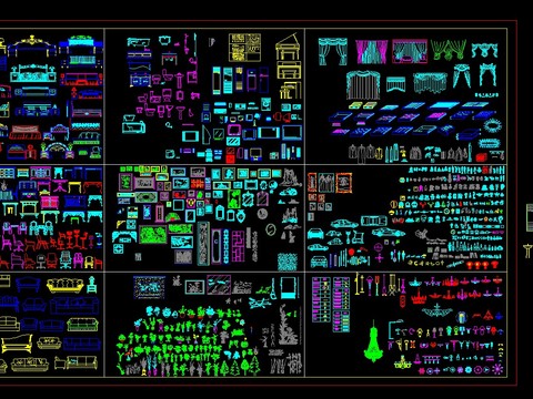  室内cad立面图库 