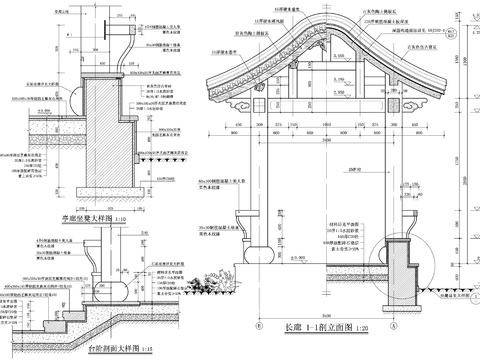  景觀長廊cad施工圖 