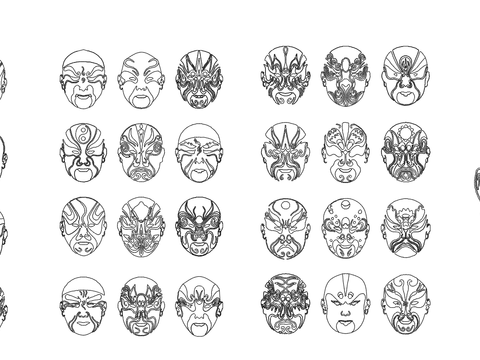  京剧脸谱CAD图库 