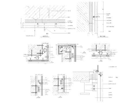  大理石砖墙干挂石材标准节点大样 
