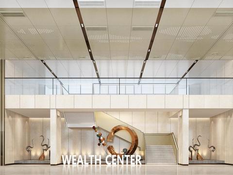  某酒店办公大楼大堂公区电梯厅CAD施工图+效果图 