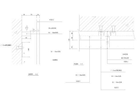  干挂大理石石材花岗岩节点大样图 