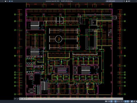  餐饮空间 自助餐厅 火锅店cad平面图 