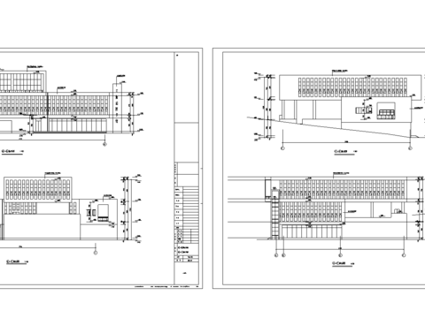  图书馆cad立面图 