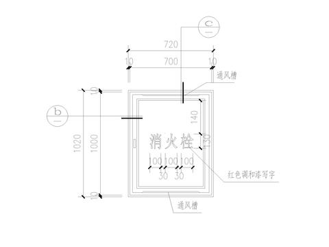  消火栓箱CAD施工图 