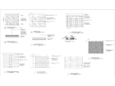  人行道车行道路面铺装图 