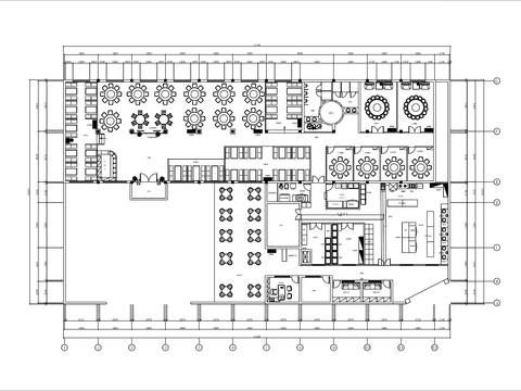 800㎡中式酒楼cad平面图 