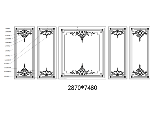  新款法式护墙板cad图库 