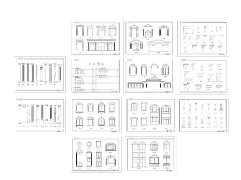  欧式构件cad大样图 