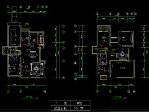  別墅建筑 別墅cad平面圖 