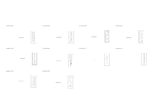  现代波浪纹理隔断 屏风cad图库 