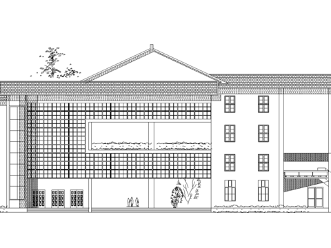  休閑中心建筑cad施工圖 