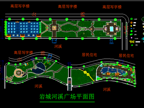  河岸景观cad施工图 