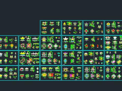  庭院园艺小品CAD图库 