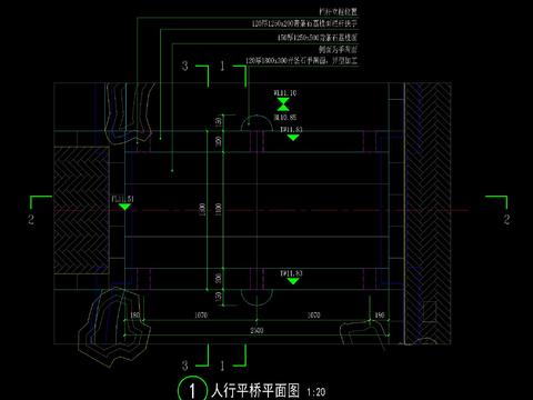  新中式人行石板平桥节点大样 