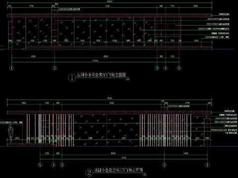  花岗岩铝格栅会客厅CAD施工图 