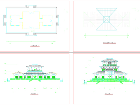 古建筑cad施工图 