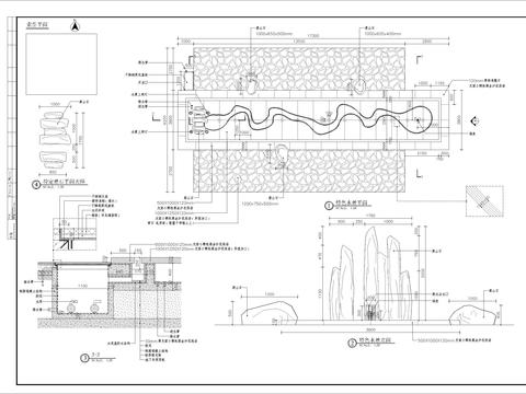  特色雕塑水景细部节点大样 