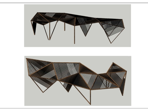  异型廊架cad大样图 