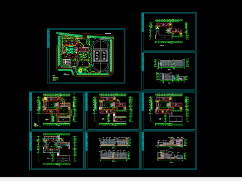  小学平立剖面图纸 