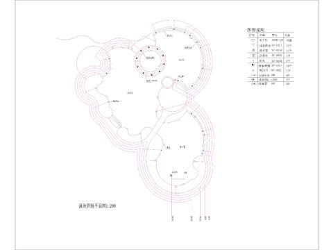  异形泳池cad大样图 