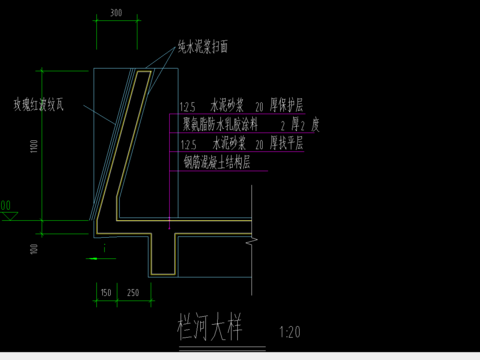  栏河节点大样图 