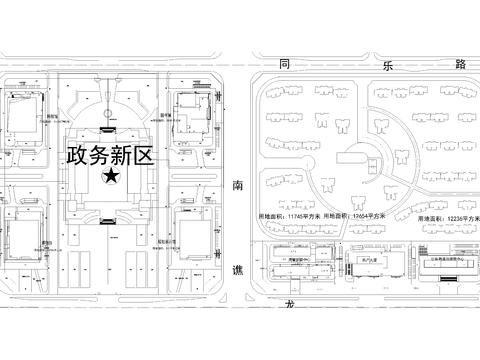  超大型居住區(qū)總平面規(guī)劃圖cad施工圖 