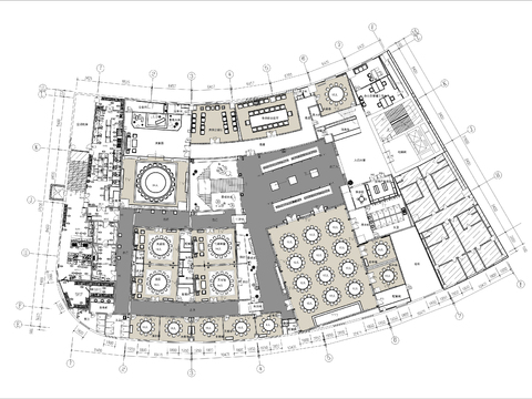  2000㎡酒楼CAD平面图 