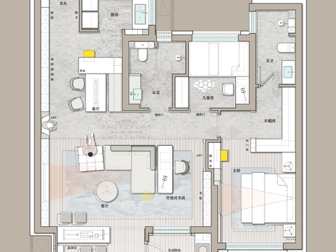  97平方家装cad平面图 