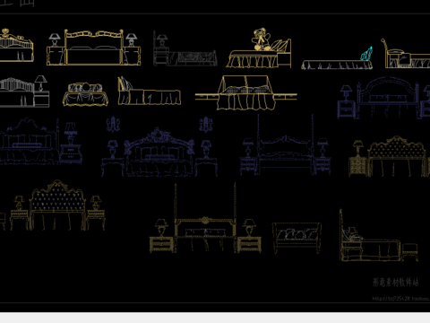  床具cad图库 