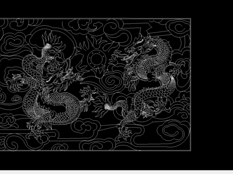  双龙戏珠模纹图 