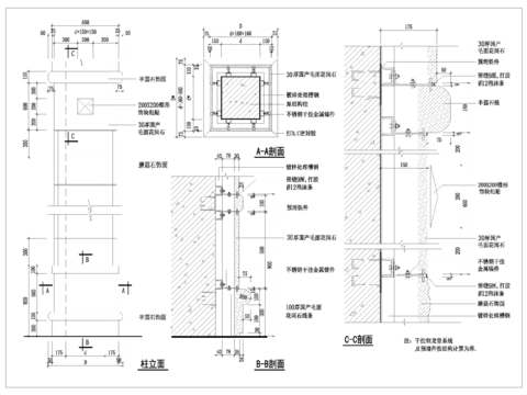  石材柱面cad大样图 