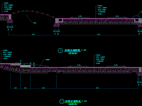  路牙 道牙 路肩 道路做法cad大样图 