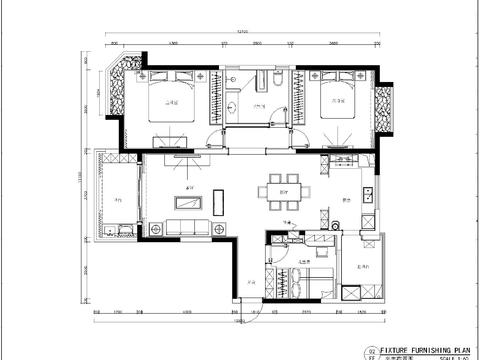  欧式家装施工图 