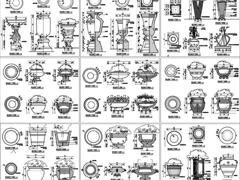  花钵CAD节点大样 