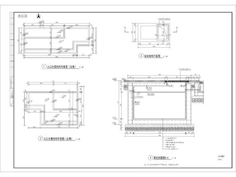  入口水景详图cad大样图 