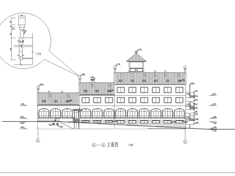 接待中心建筑設計cad施工圖 