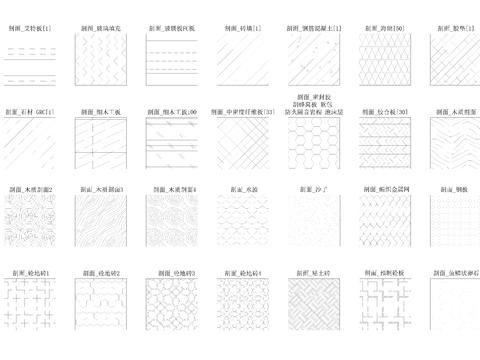  CAD填充图案大全cad图库 